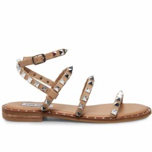 Steve Madden Travel Tan studded wrap around sandals